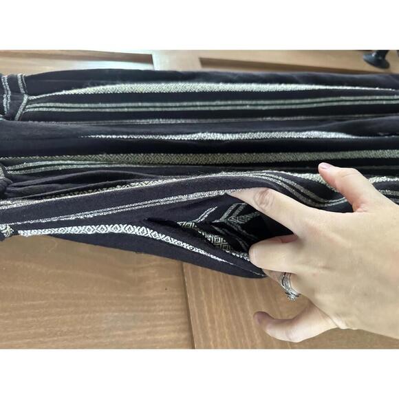 Free people Breezin’ Through Black Striped One Piece Jumpsuit Woman’s size Small - Picture 4 of 13